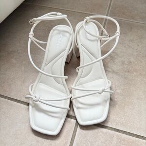 Marc Fisher White Strappy Heels